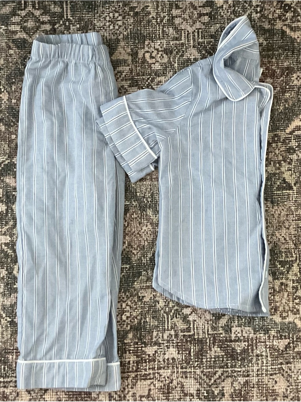 GAP Light Blue and White Striped Kids Pajama Set